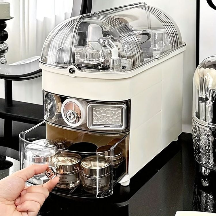 Elegant Makeup Organizer with Transparent Cover